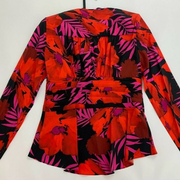 NWT Veronica Beard Floral Pervero Blouse Size 0 - Picture 5 of 14